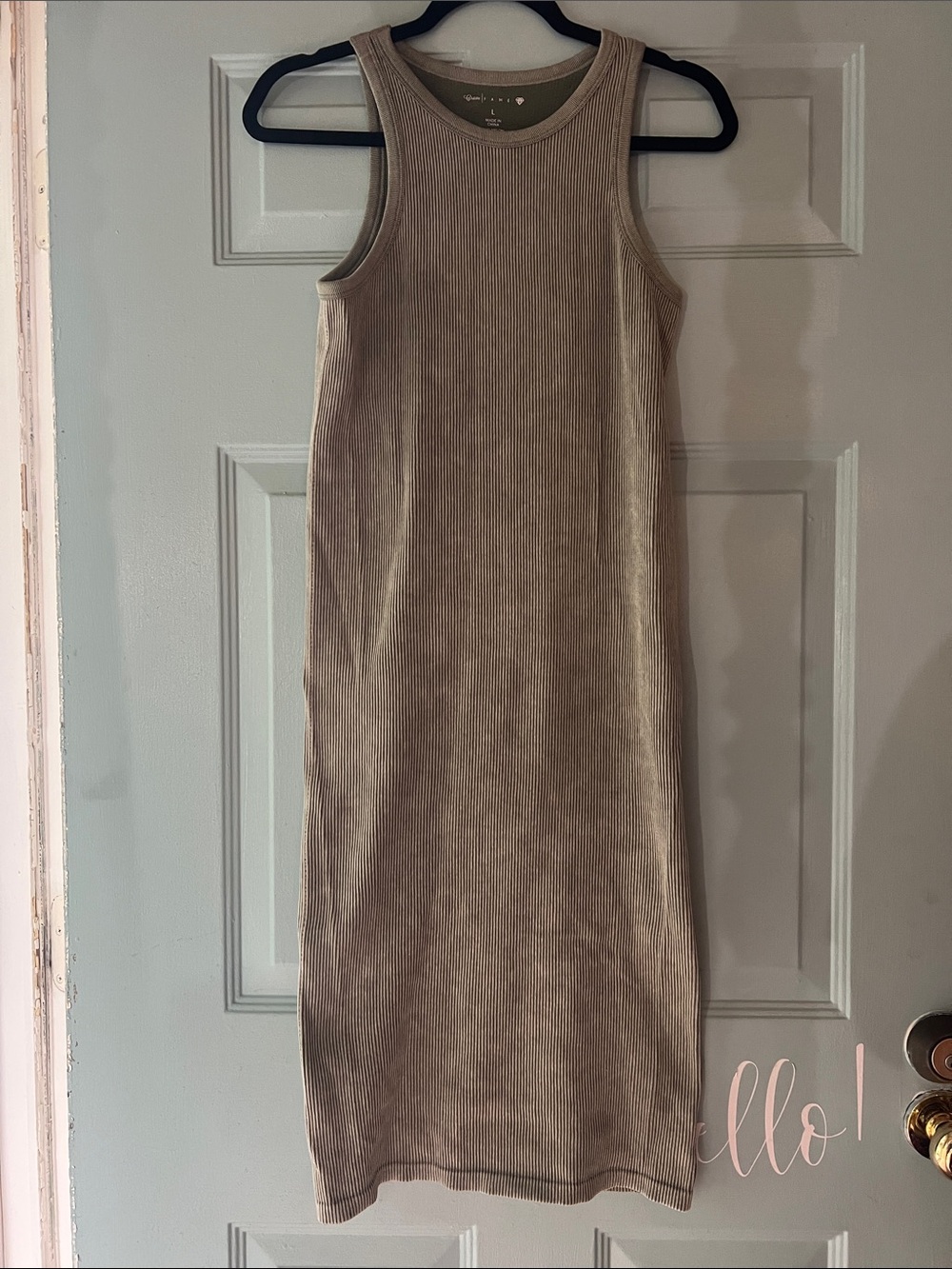 Crave Fame Ribbed Tank Midi Dress in Taupe